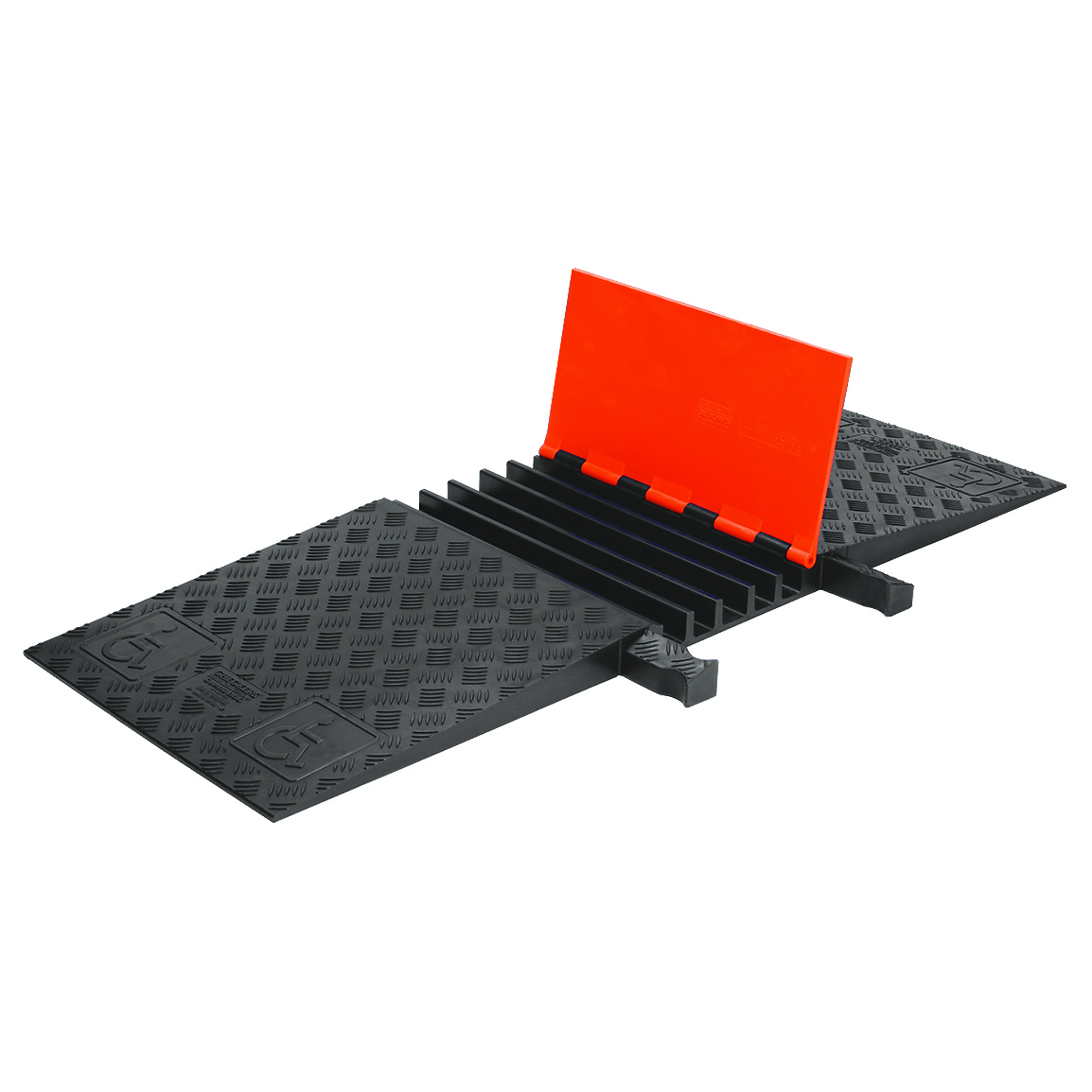 Checkers Guard Dog ADA Cable Protector — 5-Channel, 1.325in. Capacity, Orange Lid/Black Base, Model# GD5X125-ADA-O/B